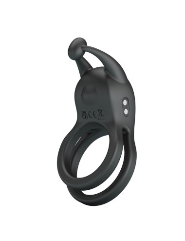 PRETTY LOVE - ANNEAU PÉNIS DOUBLE VIBRANT RECHARGEABLE GOODWIN NOIR