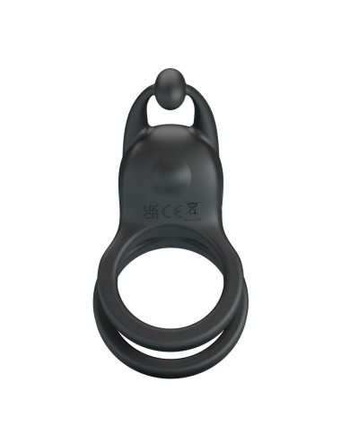 PRETTY LOVE - ANNEAU PÉNIS DOUBLE VIBRANT RECHARGEABLE GOODWIN NOIR