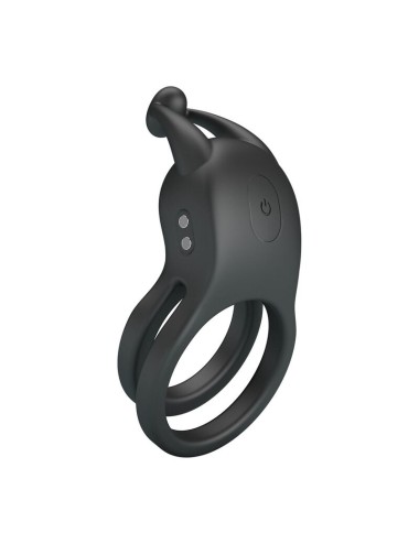 PRETTY LOVE - ANNEAU PÉNIS DOUBLE VIBRANT RECHARGEABLE GOODWIN NOIR