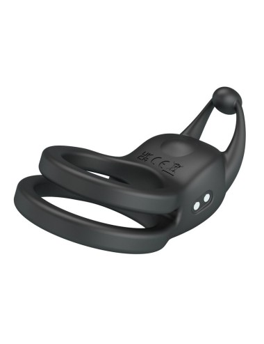 PRETTY LOVE - ANNEAU PÉNIS DOUBLE VIBRANT RECHARGEABLE GOODWIN NOIR