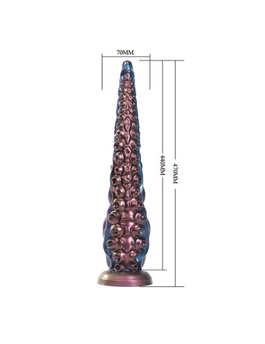 POWER MONSTERS - GODEMICHÉ EN SILICONE TRICOLORE FANTAISIE À TENTACULES ABYSSAUX 46 CM Ø 7 CM