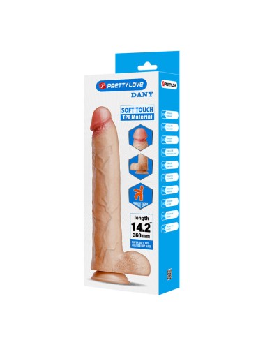 PRETTY LOVE - DANY GODEMICHET RÉALISTE FLEXIBLE AVEC VENTOUSE 36 CM -Ø- 5,6 CM