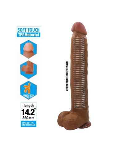 PRETTY LOVE - DANY GODEMICHET FLEXIBLE RÉALISTE AVEC VENTOUSE 36 CM -Ø- 5,6 CM MARRON