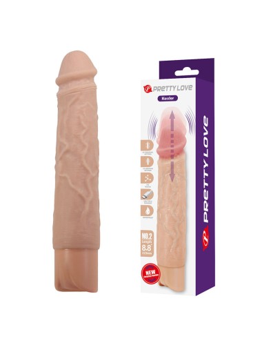 PRETTY LOVE - KESSLER GODEMICHET VIBRANT RÉALISTE AVEC 10 MODES DE VIBRATION ET 10 ÉNERGIE, 22 CM NATUREL