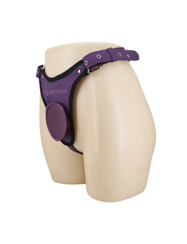 PRETTY LOVE - CULOTTE HARNAIS UNIVERSELLE À BRETELLES VIOLETTE ET NOIRE