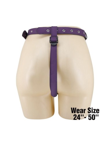 PRETTY LOVE - CULOTTE HARNAIS UNIVERSELLE À BRETELLES VIOLETTE ET NOIRE