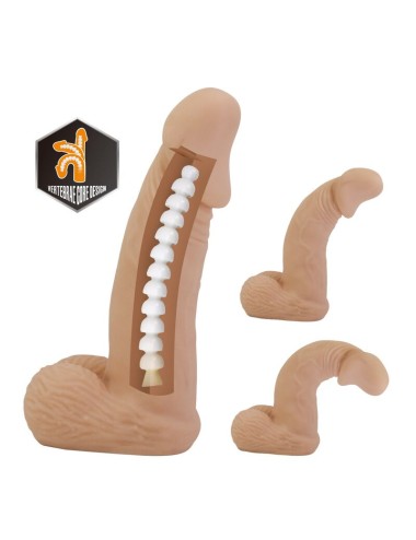 PRETTY LOVE - HARNAIS ZANE AVEC GODEMICHET FLEXIBLE 17 CM Ø 4,3 CM NATUREL