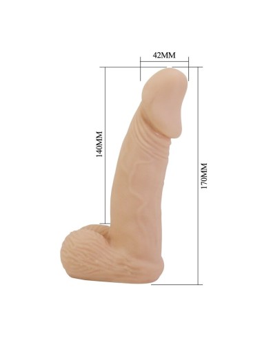 PRETTY LOVE - HARNAIS ZANE AVEC GODEMICHET FLEXIBLE 17 CM Ø 4,3 CM NATUREL