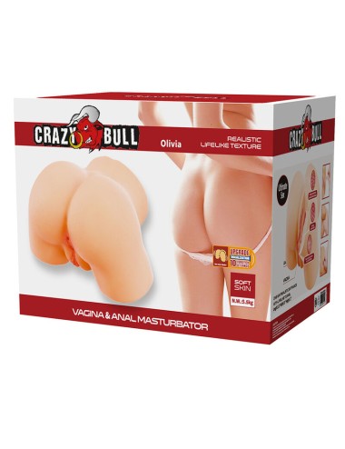 CRAZY BULL - OLIVIA DOUBLE MASTURBATEUR VIBRANT VAGINAL ET ANAL FLESH