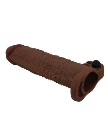 PRETTY LOVE - MANCHON VIBRANT POUR PÉNIS QUILLON 20 CM Ø 4 CM MARRON