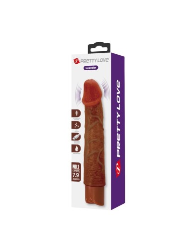 PRETTY LOVE - LEONARDO VIBRATEUR RÉALISTE 20 CM Ø 4 CM MARRON