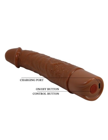 PRETTY LOVE - LEONARDO VIBRATEUR RÉALISTE 20 CM Ø 4 CM MARRON