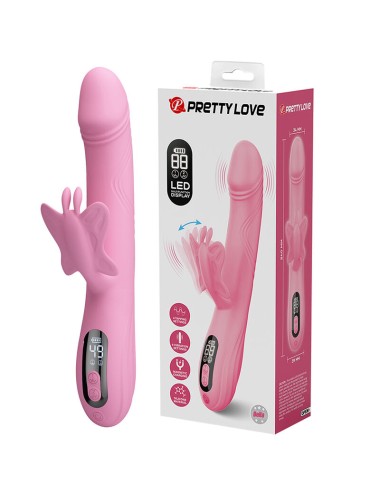 PRETTY LOVE - VIBRATEUR BELLA RABBIT AVEC STIMULATION PAPILLON ET LED ROSE
