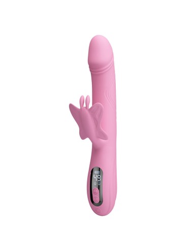 PRETTY LOVE - VIBRATEUR BELLA RABBIT AVEC STIMULATION PAPILLON ET LED ROSE
