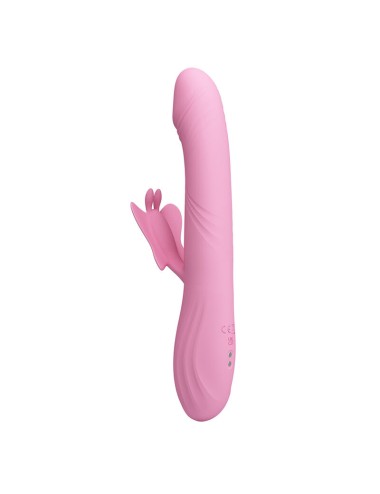 PRETTY LOVE - VIBRATEUR BELLA RABBIT AVEC STIMULATION PAPILLON ET LED ROSE