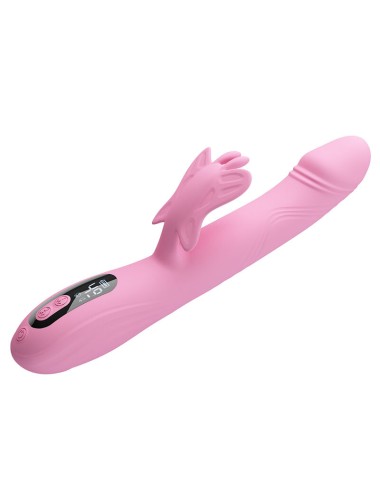 PRETTY LOVE - VIBRATEUR BELLA RABBIT AVEC STIMULATION PAPILLON ET LED ROSE