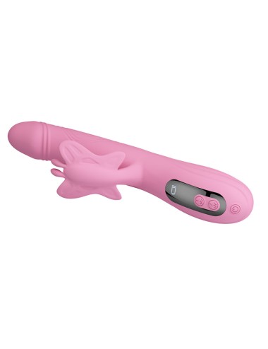 PRETTY LOVE - VIBRATEUR BELLA RABBIT AVEC STIMULATION PAPILLON ET LED ROSE