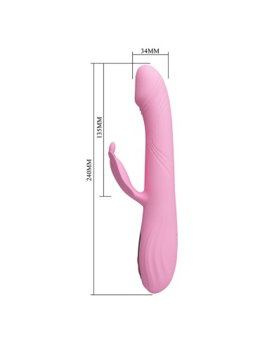 PRETTY LOVE - VIBRATEUR BELLA RABBIT AVEC STIMULATION PAPILLON ET LED ROSE