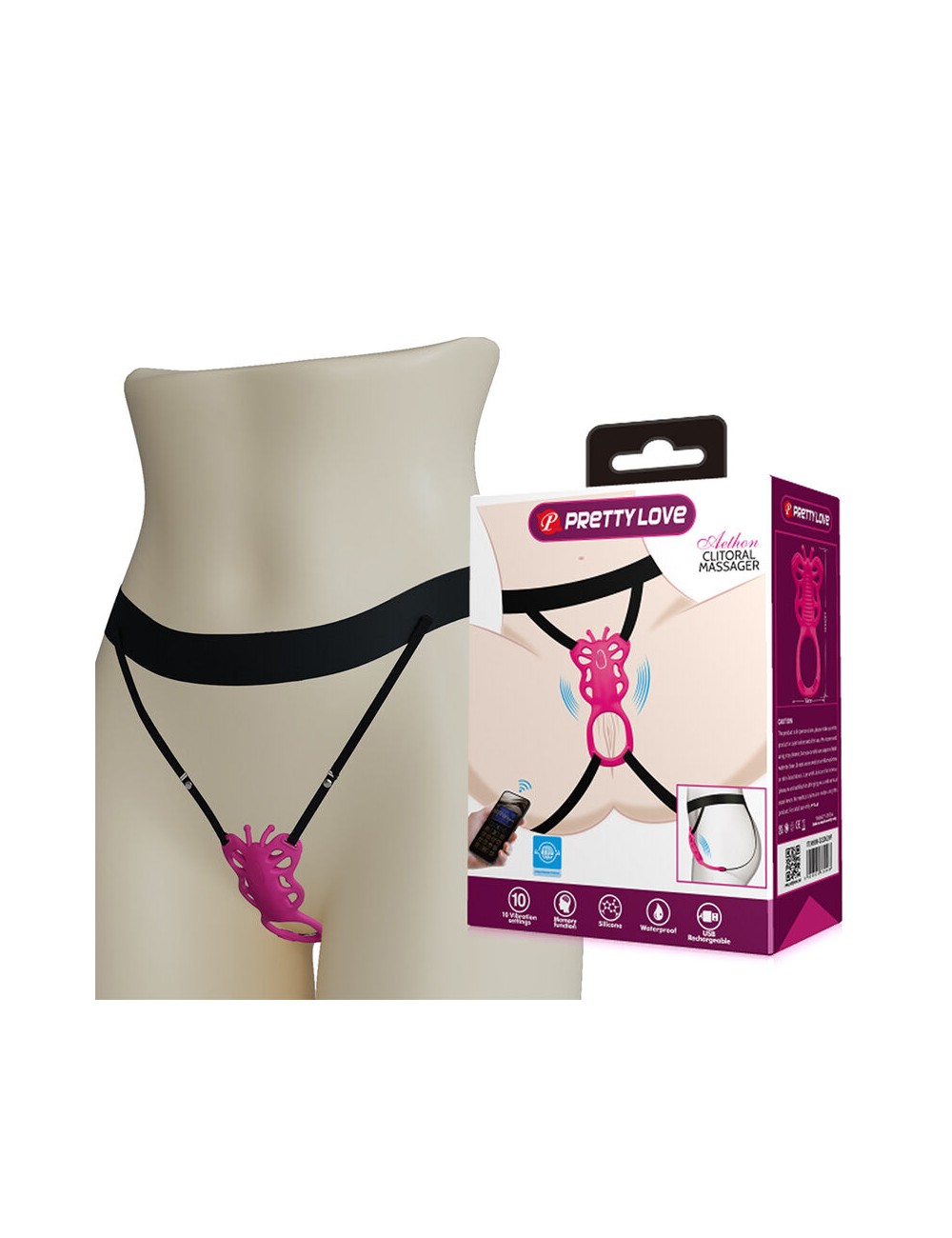 PRETTY LOVE - MASSEUR DE CULOTTE PAPILLON ROSE