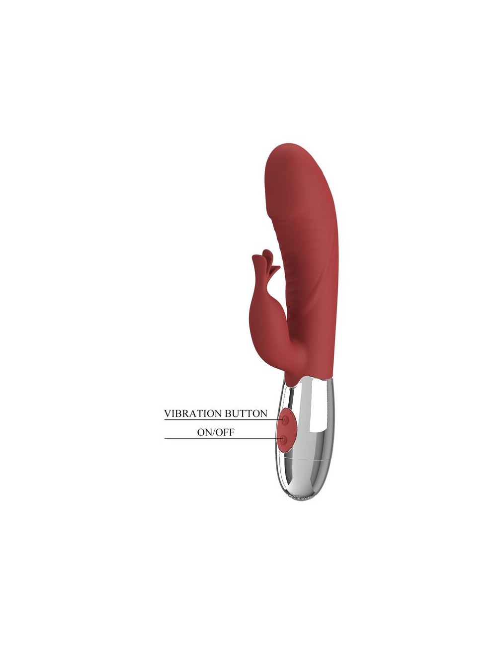 PRETTY LOVE - VIBRATEUR LAPIN EN PLANTES DE ROSE 30 FONCTIONS RECHARGEABLE USB ROUGE