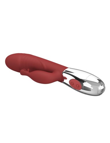 PRETTY LOVE - VIBRATEUR LAPIN EN PLANTES DE ROSE 30 FONCTIONS RECHARGEABLE USB ROUGE