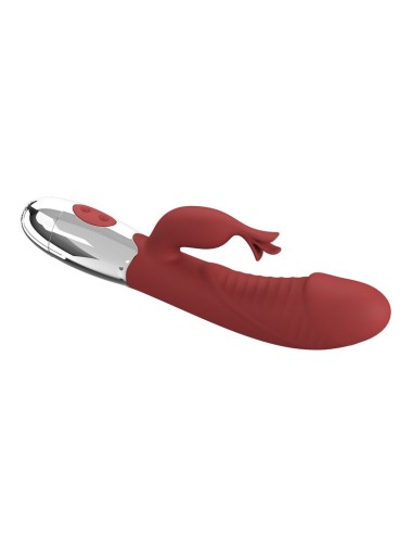 PRETTY LOVE - VIBRATEUR LAPIN EN PLANTES DE ROSE 30 FONCTIONS RECHARGEABLE USB ROUGE
