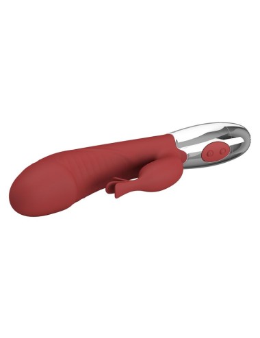 PRETTY LOVE - VIBRATEUR LAPIN EN PLANTES DE ROSE 30 FONCTIONS RECHARGEABLE USB ROUGE