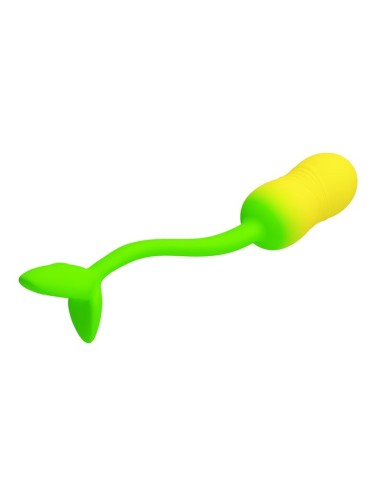 PRETTY LOVE - Å'UF VIBRANT CONTRÃ”LABLE PAR APPLICATION PULSEN 12 FONCTIONS RECHARGEABLE PAR USB VERT-JAUNE