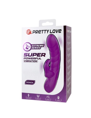 PRETTY LOVE - MONICA VIBRATEUR RECHARGEABLE À DOUBLE STIMULATION POINT G ET CLITORIAL VIOLET
