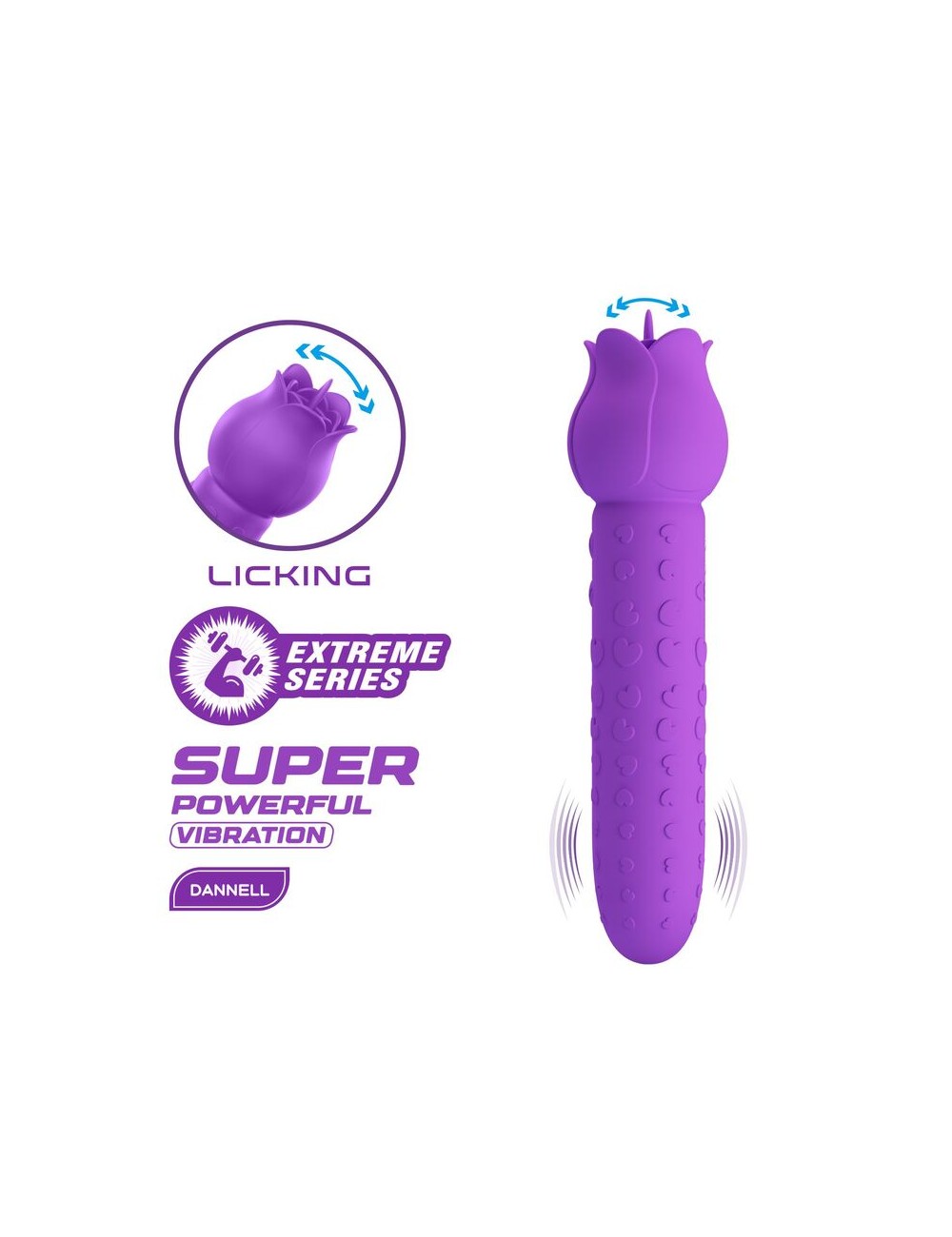 PRETTY LOVE - VIBRATEUR STIMULATEUR ORAL ET CLITORIAL RECHARGEABLE DANNELL VIOLET