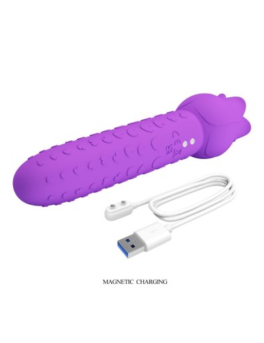 PRETTY LOVE - VIBRATEUR STIMULATEUR ORAL ET CLITORIAL RECHARGEABLE DANNELL VIOLET