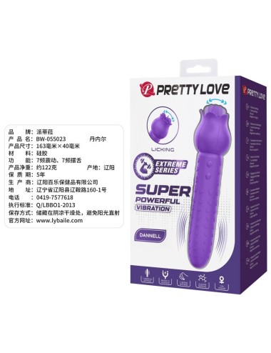 PRETTY LOVE - VIBRATEUR STIMULATEUR ORAL ET CLITORIAL RECHARGEABLE DANNELL VIOLET