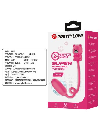 PRETTY LOVE - VIBRATEUR BALLE RECHARGEABLE OLSON AVEC TÉLÉCOMMANDE FILAIRE ROSE