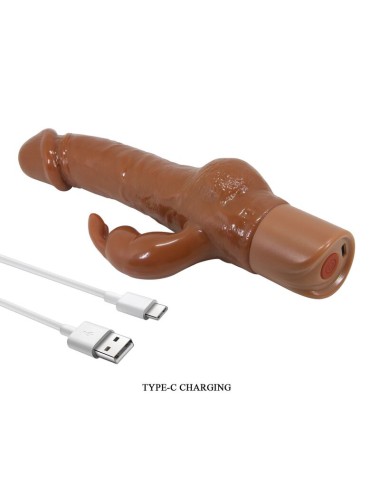 PRETTY LOVE - ELLISON VIBRATEUR LAPIN RÉALISTE 22,6 CM Ø 4,2 CM MARRON