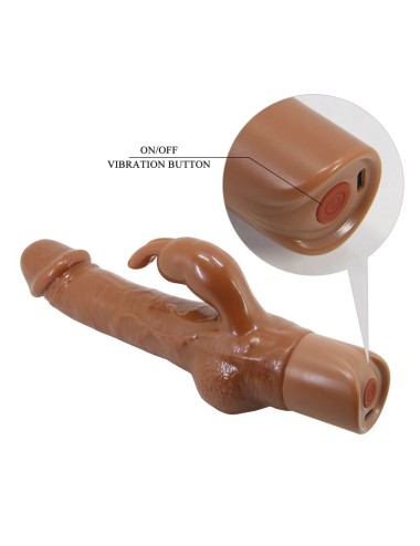 PRETTY LOVE - ELLISON VIBRATEUR LAPIN RÉALISTE 22,6 CM Ø 4,2 CM MARRON