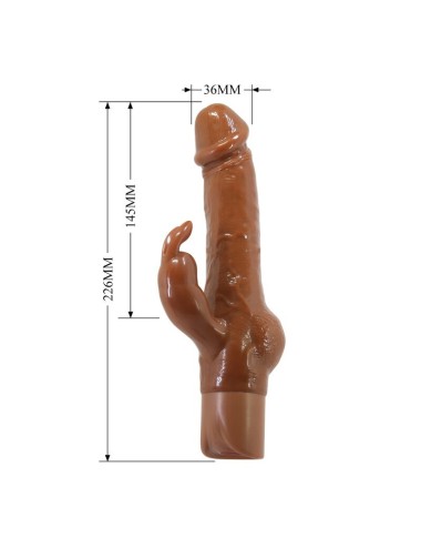 PRETTY LOVE - ELLISON VIBRATEUR LAPIN RÉALISTE 22,6 CM Ø 4,2 CM MARRON