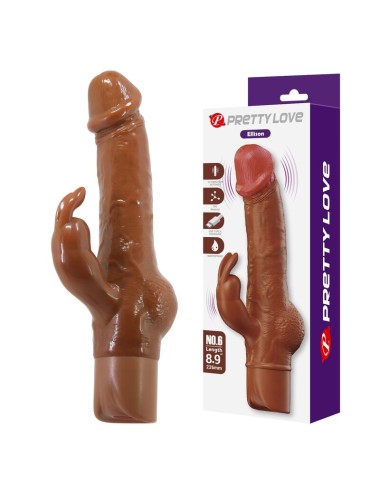 PRETTY LOVE - ELLISON VIBRATEUR LAPIN RÉALISTE 22,6 CM Ø 4,2 CM MARRON