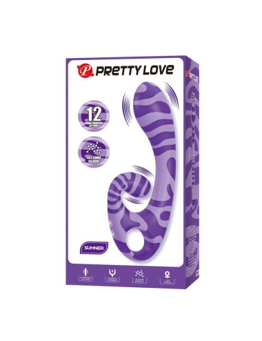 PRETTY LOVE - VIBRATEUR DOUBLE EMBOUT AVEC POIGNÉE 19 CM Ø 3