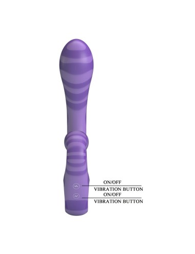 PRETTY LOVE - VIBRATEUR DOUBLE EMBOUT AVEC POIGNÉE 19 CM Ø 3