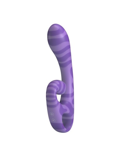 PRETTY LOVE - VIBRATEUR DOUBLE EMBOUT AVEC POIGNÉE 19 CM Ø 3,5 CM VIOLET