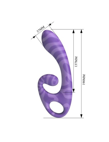 PRETTY LOVE - VIBRATEUR DOUBLE EMBOUT AVEC POIGNÉE 19 CM Ø 3,5 CM VIOLET