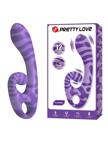 PRETTY LOVE - VIBRATEUR DOUBLE EMBOUT AVEC POIGNÉE 19 CM Ø 3,5 CM VIOLET