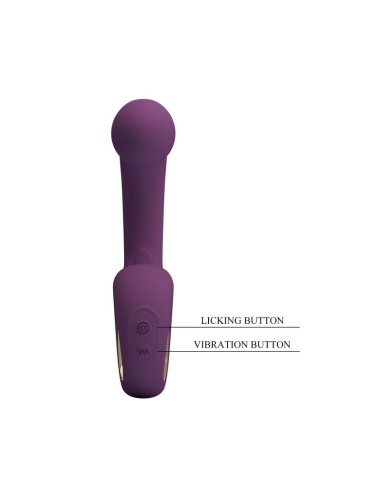 PRETTY LOVE - BRYNNLEE VIBRATEUR RECHARGEABLE AVEC STIMULATEUR ORAL 10 VIBRATIONS ET 5 FONCTIONS DE LÉCHAGE VIOLET