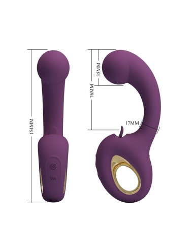 PRETTY LOVE - BRYNNLEE VIBRATEUR RECHARGEABLE AVEC STIMULATEUR ORAL 10 VIBRATIONS ET 5 FONCTIONS DE LÉCHAGE VIOLET