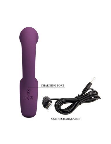 PRETTY LOVE - BRYNNLEE VIBRATEUR RECHARGEABLE AVEC STIMULATEUR ORAL 10 VIBRATIONS ET 5 FONCTIONS DE LÉCHAGE VIOLET