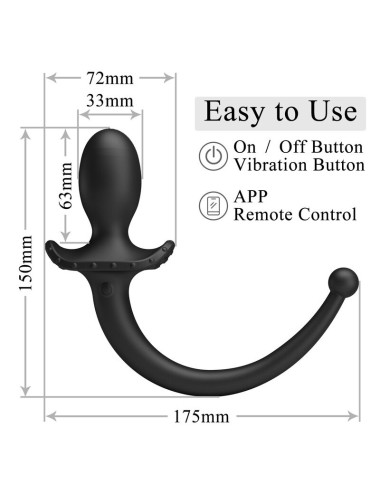PRETTY LOVE - VIBRATEUR ANAL ET PÉRINÉUM NOIR CONTRÔLÉ PAR APPLICATION ANTHONY