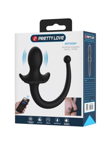 PRETTY LOVE - VIBRATEUR ANAL ET PÉRINÉUM NOIR CONTRÔLÉ PAR APPLICATION ANTHONY