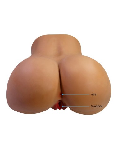 CRAZY BULL - TORSE FÉMININ RÉALISTE MASTURBATEUR DOUBLE ENTRÉE AVEC VIBRATION ET SUCCION COULEUR NATURELLE