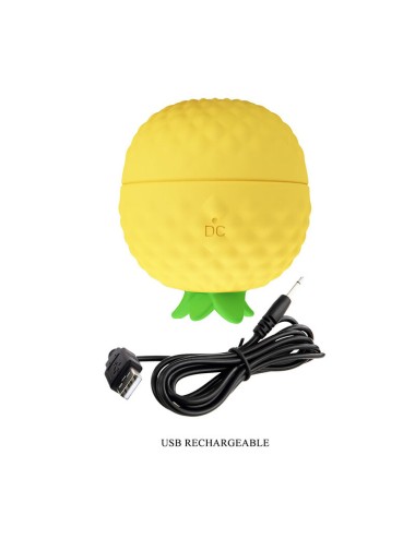 PRETTY LOVE - STIMULATEUR CLITORIAL RECHARGEABLE À SUCCION ET À POUSSÉE JAUNE
