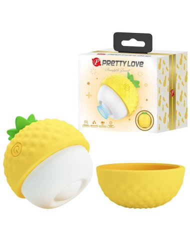 PRETTY LOVE - STIMULATEUR CLITORIAL RECHARGEABLE À SUCCION ET À POUSSÉE JAUNE